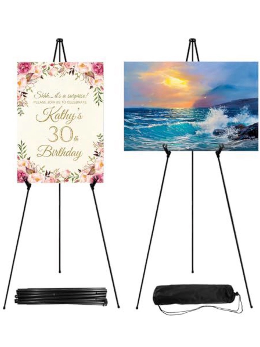 Adjustable Black Easel Stand for Signs and Posters